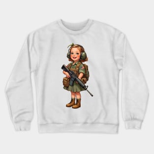 The Little Girl and a Toy Gun Crewneck Sweatshirt